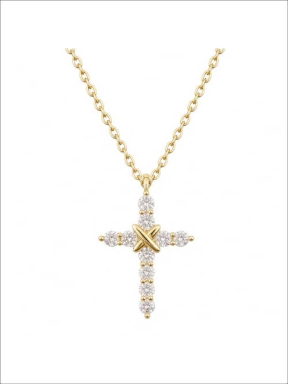 18K Gold Plated Cross Pendant Necklace Christian Faith Jewelry Gift